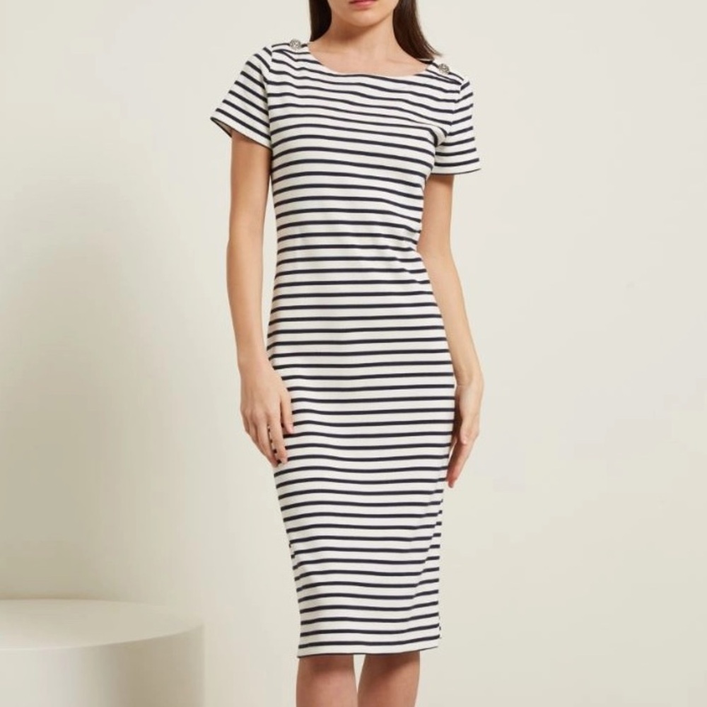 NWOT Max&Co. Label-cut Cotton Dress with Stripes Size: Small US4 Spring/Summer - Picture 2 of 14